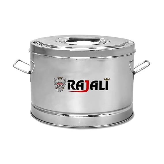 Rajali Stainless Steel Sambar Pot | Elegant & Durable Container Casserole with Side Handles | Even Heat Distribution, Induction Compatible | Versatile Capacity for Gravies, Sambar