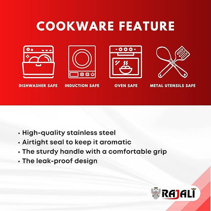 RAJALI Stainless Steel Tea Container With Tap- Eco-Friendly Hot/Cold Dispenser, Overnight Storage, Ideal As Chai Kettle For Canteen Kitchen Or Function