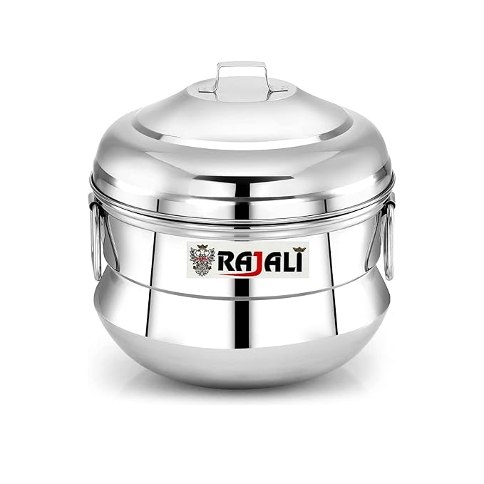 Rajali IDLI Pot | Stainless Steel High Food Grade Idly Pot/Idli Cooker/Idli Maker | Gas Stove Compatible Idli Maker | Kitchen Accessories | Silver