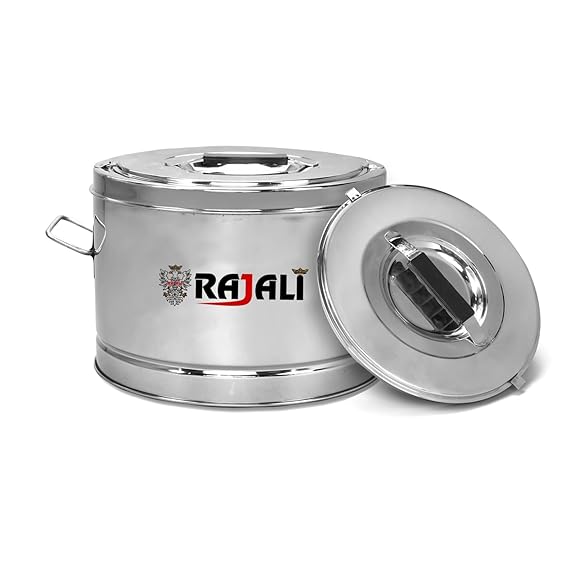 Rajali Stainless Steel Sambar Pot | Elegant & Durable Container Casserole with Side Handles | Even Heat Distribution, Induction Compatible | Versatile Capacity for Gravies, Sambar