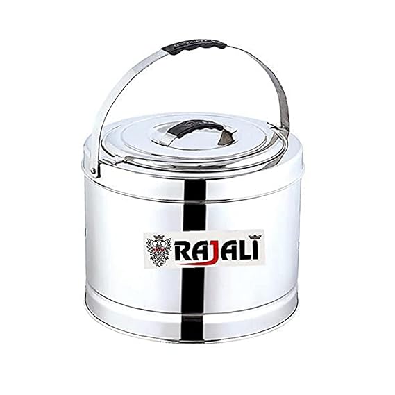 Rajali Stainless Steel Sambar Pot | Elegant & Durable Container Casserole with Side Handles | Even Heat Distribution, Induction Compatible | Versatile Capacity for Gravies, Sambar