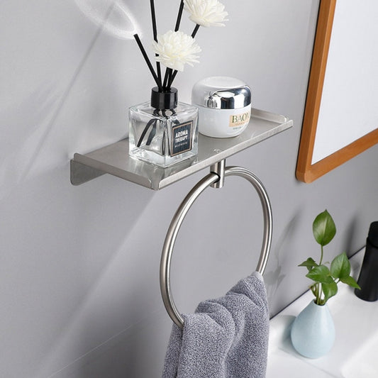 Punch-free Storage Bathroom Stainless Steel Towel Ring